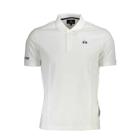 White Cotton Men Polo Shirt