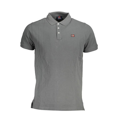 Gray Cotton Polo Shirt