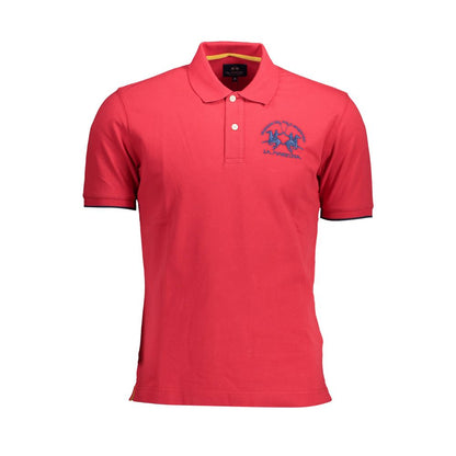 Red Cotton Men Polo Shirt