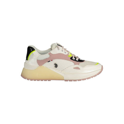 White Polyester Women Sneaker