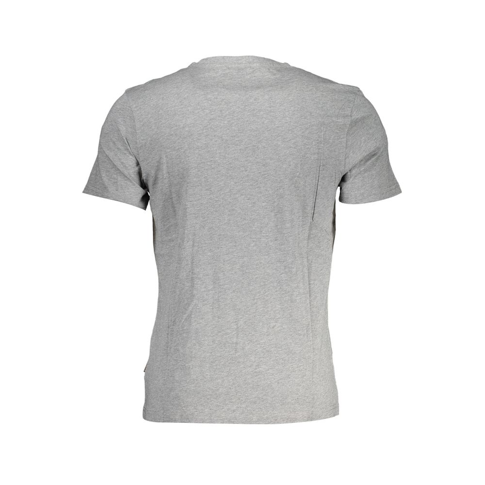 Classic Gray Cotton Tee with Signature Print