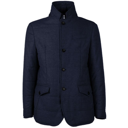 Blue Wool Men Coat