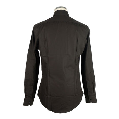 Sleek Milano Cotton Men's Shirt in Black