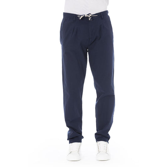 Blue Cotton Men Chino Pants