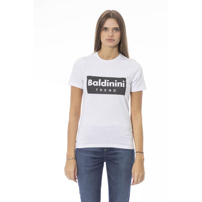 White Cotton Women T-Shirt