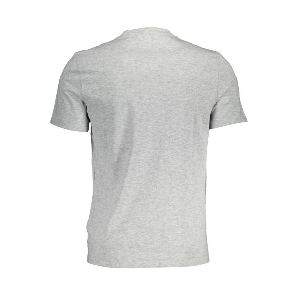 Sleek Gray Crew Neck Logo Tee