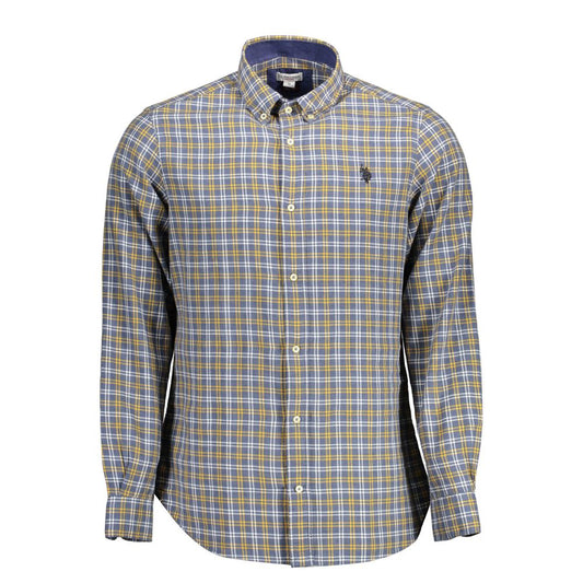 Blue Cotton Men Shirt