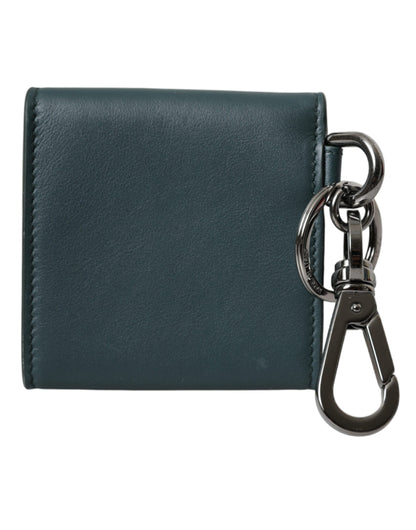 Green Calfskin Leather DG Logo Keyring Coin Purse Wallet