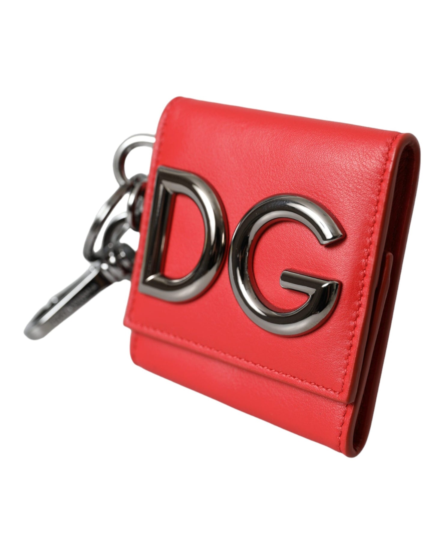 Red Calfskin Leather DG Logo Keyring Coin Purse Wallet