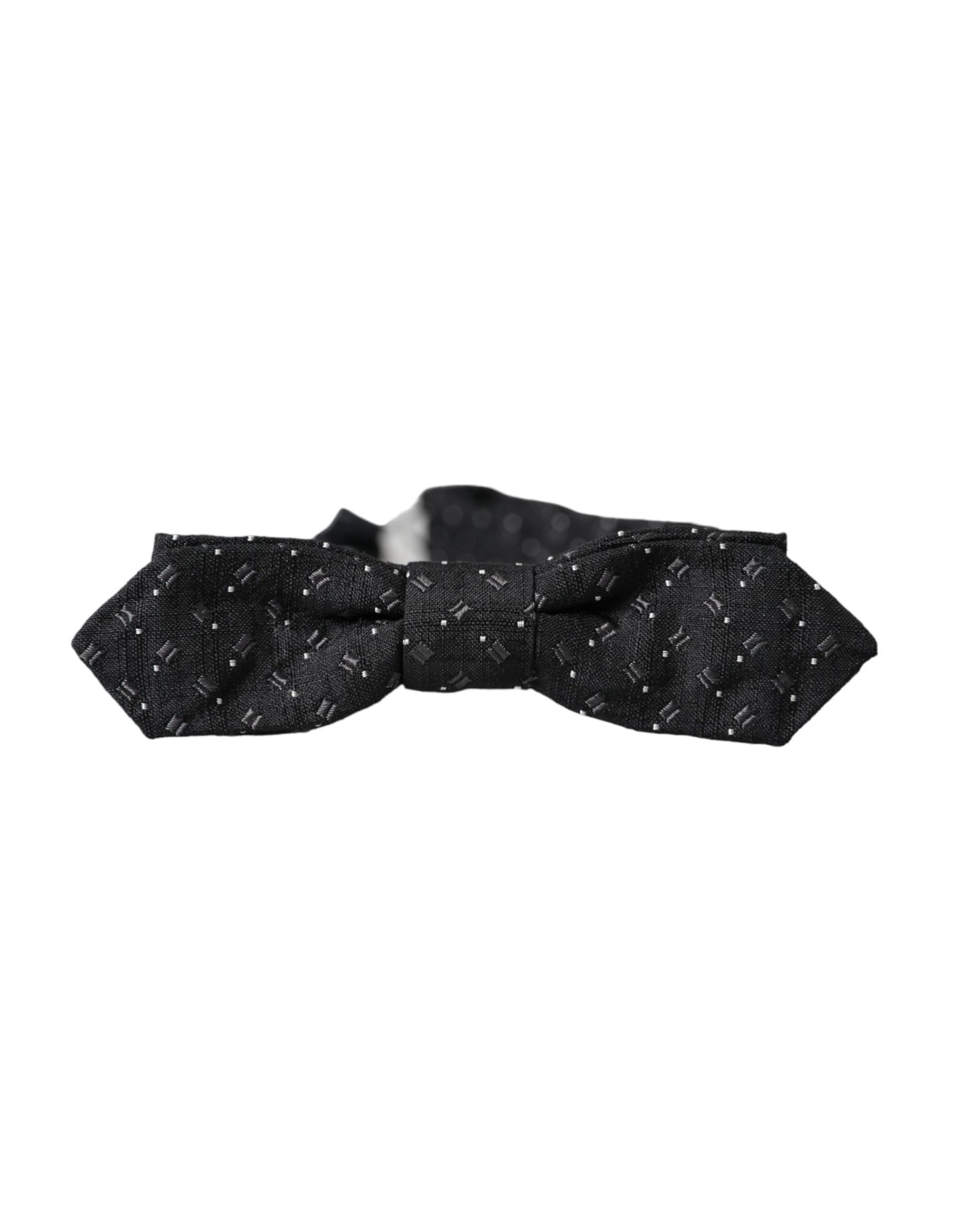 Black Silk Patterned Adjustable Neck Men Papillon Bow Tie