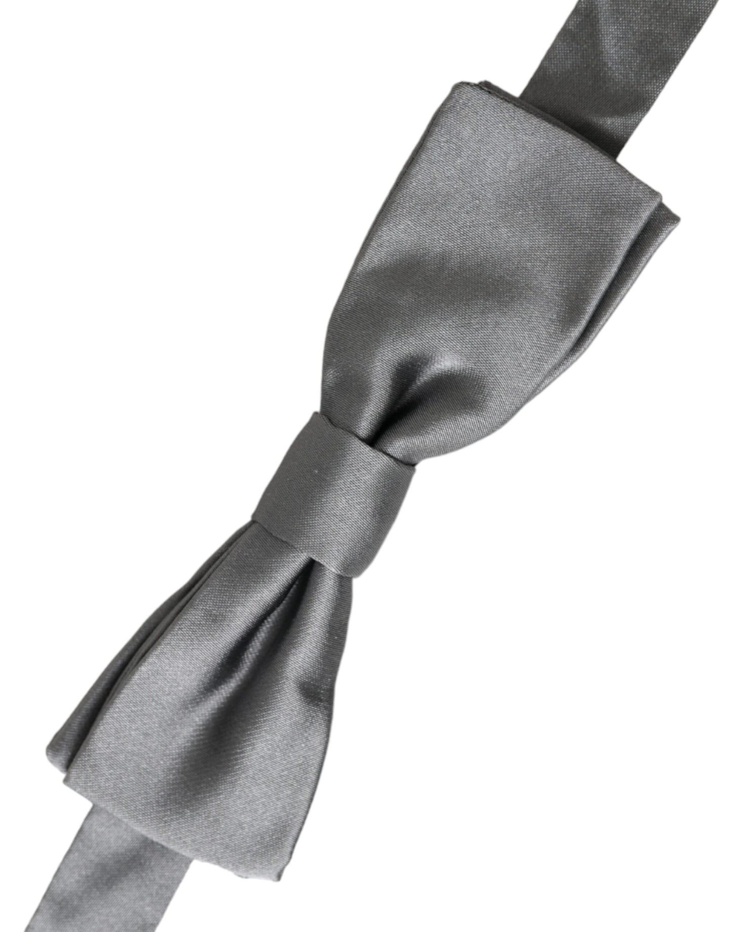 Gray Satin Silk Adjustable Neck Men Papillon Bow Tie