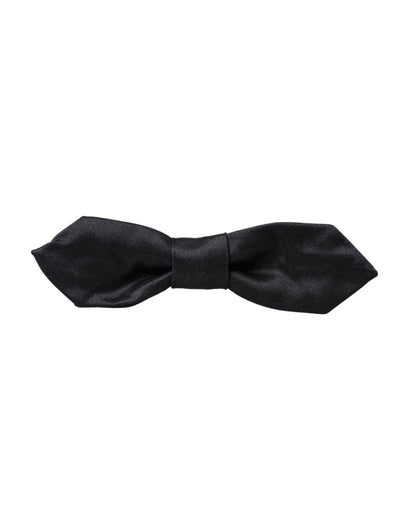 Black Satin Silk Adjustable Neck Men Bow Tie