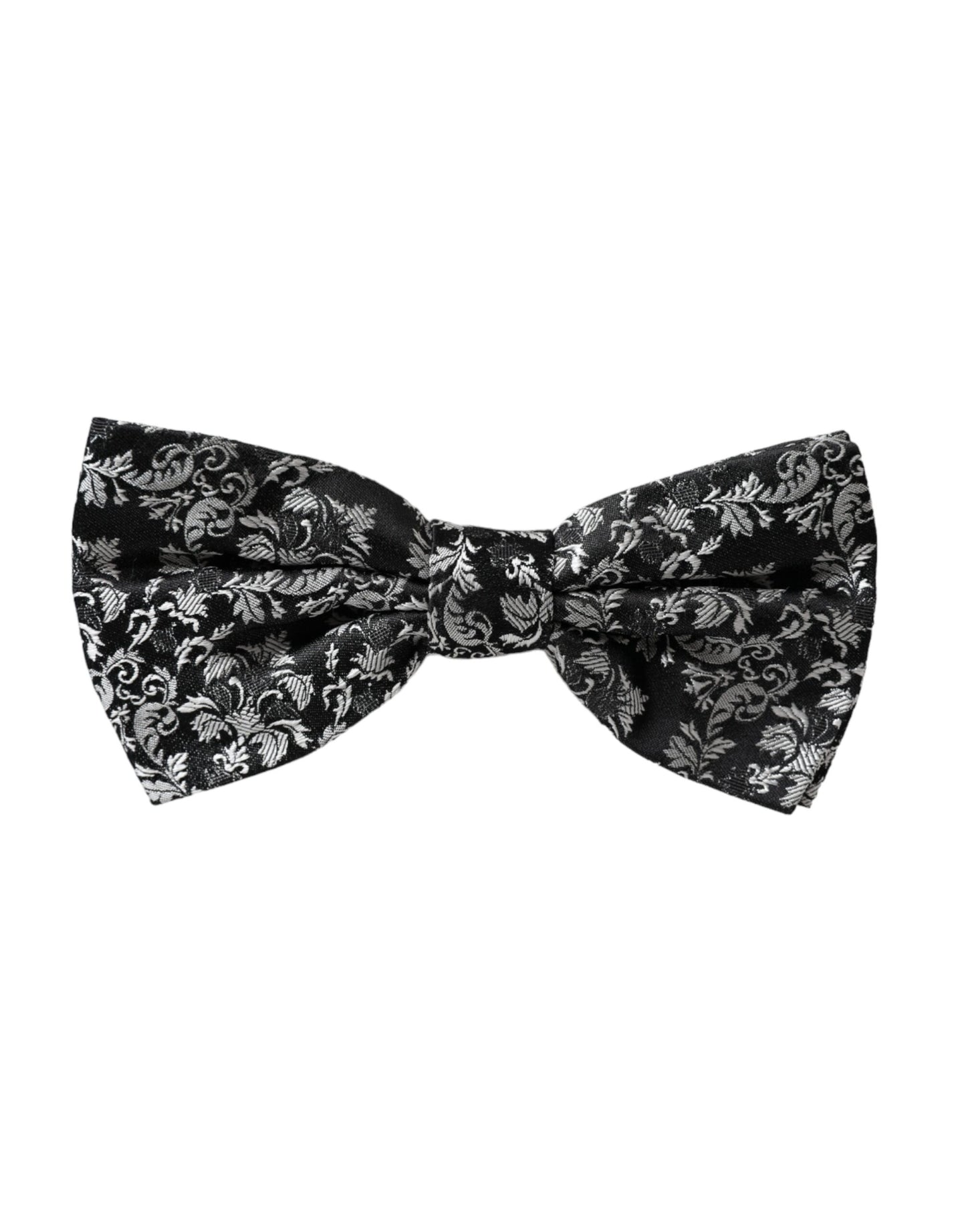 Black Floral Silk Adjustable Neck Men Bow Tie