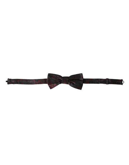 Red Black Floral Adjustable Neck Men Bow Tie