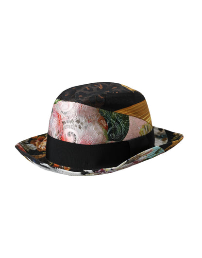 Multicolor Patchwork Women Fedora Wide Brim Hat