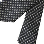 Black 100% Silk Patterned Adjustable Men Tie