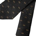 Black Silk Branded Logo Adjustable Men Tie