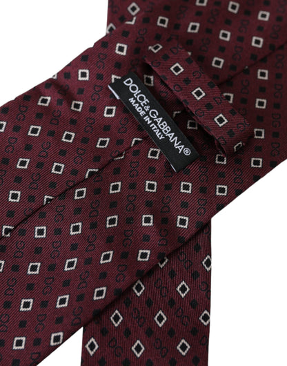 Maroon Silk Branded Logo Adjustable Men Tie