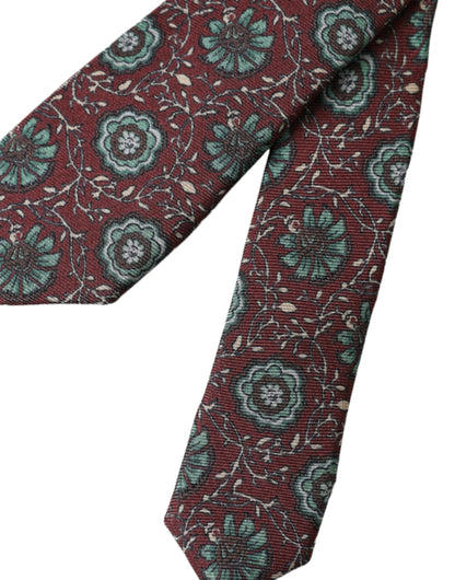 Maroon Floral 100% Silk Adjustable Men Tie