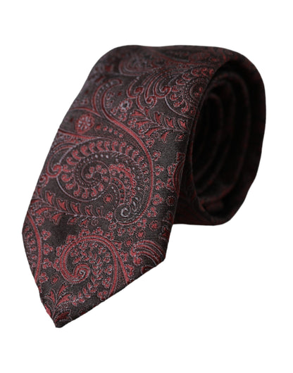 Bordeaux Patterned Silk Adjustable Men Tie