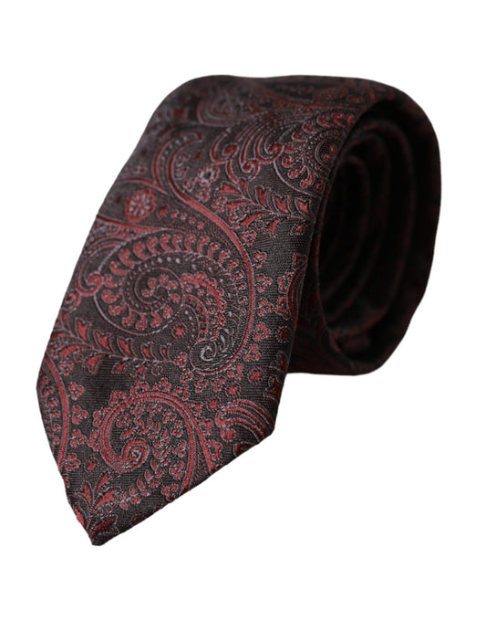 Bordeaux Patterned Silk Adjustable Men Tie