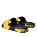 Black Yellow Neoprene Slides Beachwear Shoes