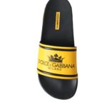 Black Yellow Neoprene Slides Beachwear Shoes