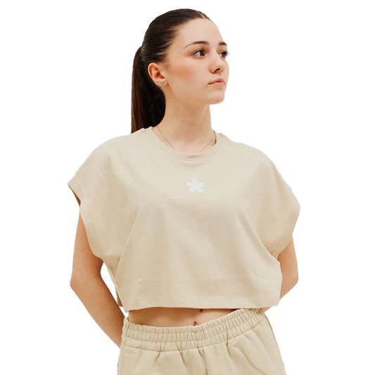 Beige Cotton Tops & T-Shirt