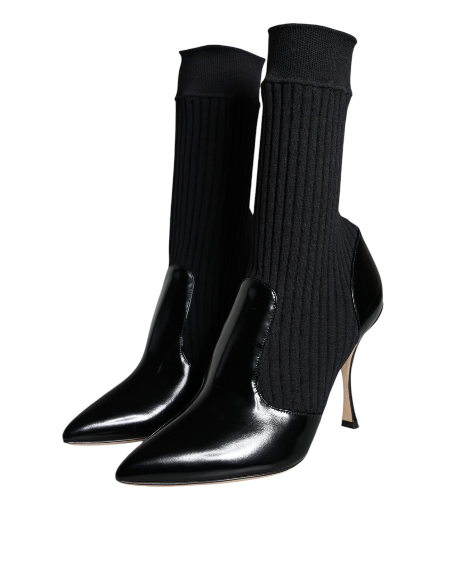 Black Stretch Stilettos Booties Socks Shoes