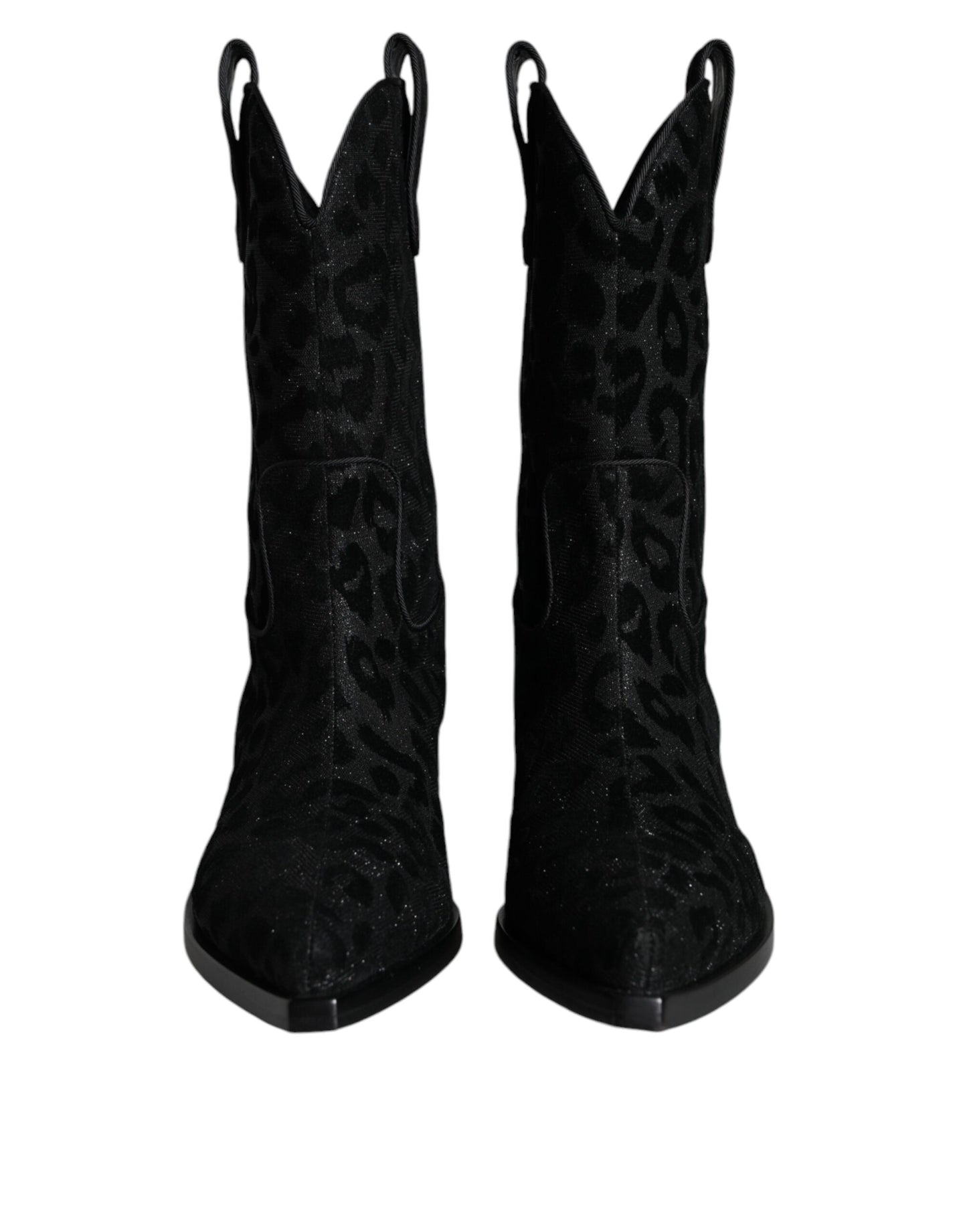 Black Gray Leopard Cowboy Boots Shoes