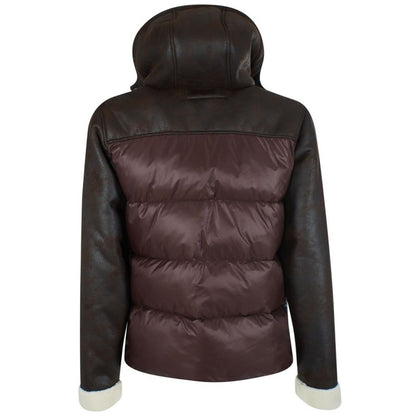 Brown Nylon Men Jacket