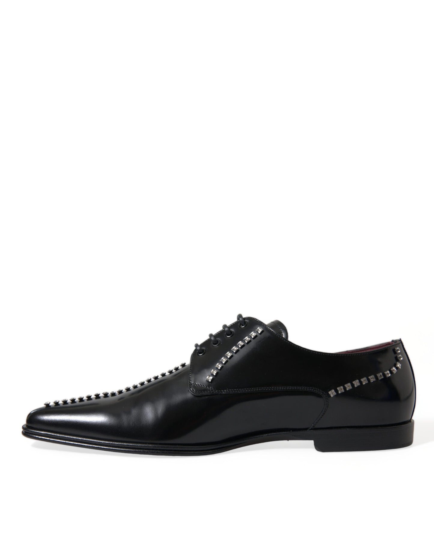 Black Leather Crystal Dress Formal Shoes