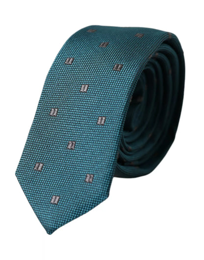 Green Patterned Silk Adjustable Men Tie