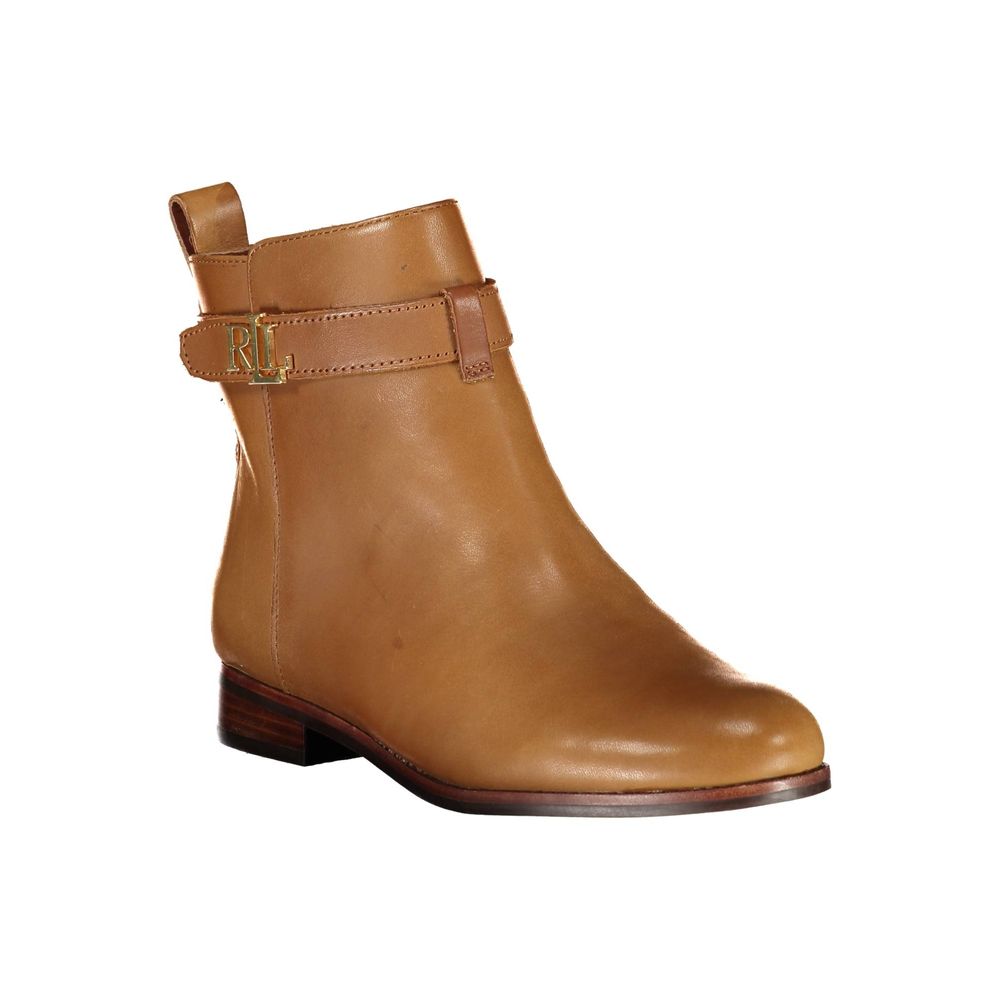 Brown Polyester Boot