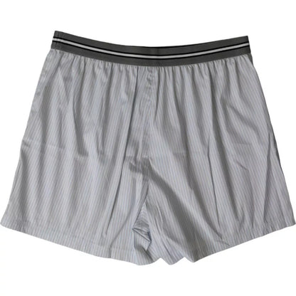 Gray Stripes Cotton Blend Boxer Shorts Underwear