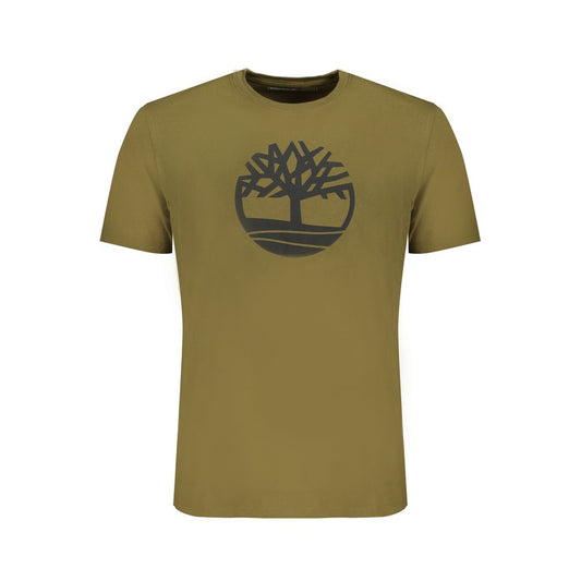 Green Cotton Men T-Shirt