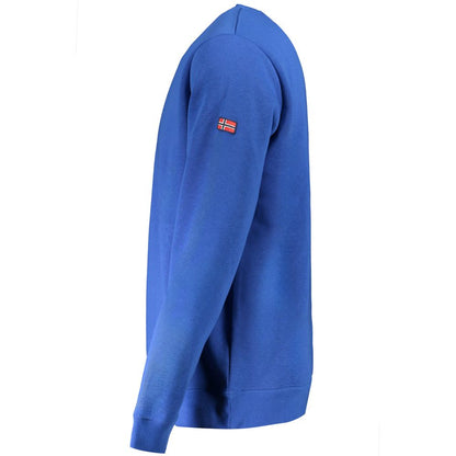 Blue Cotton Men Sweater