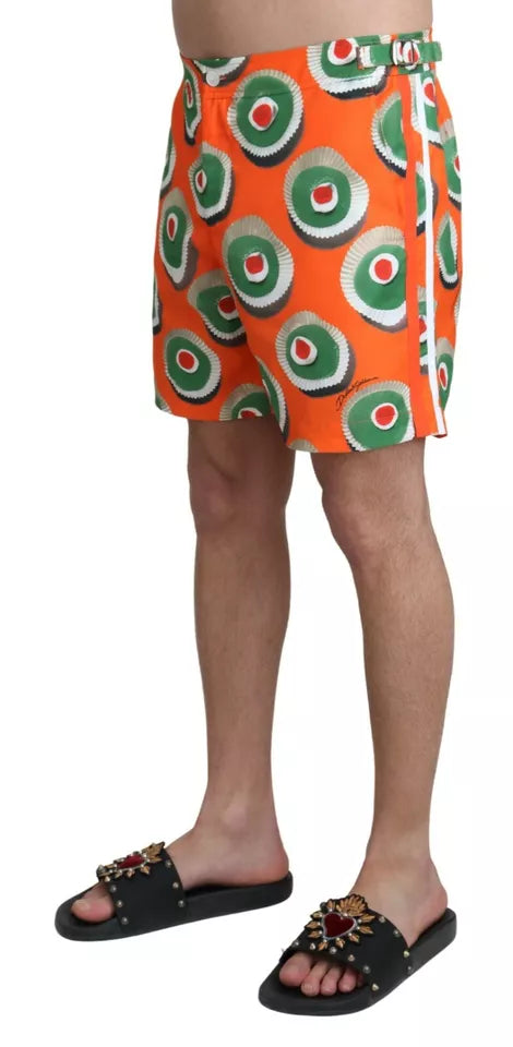 Orange Cupcake Beachwear Shorts Swimwear