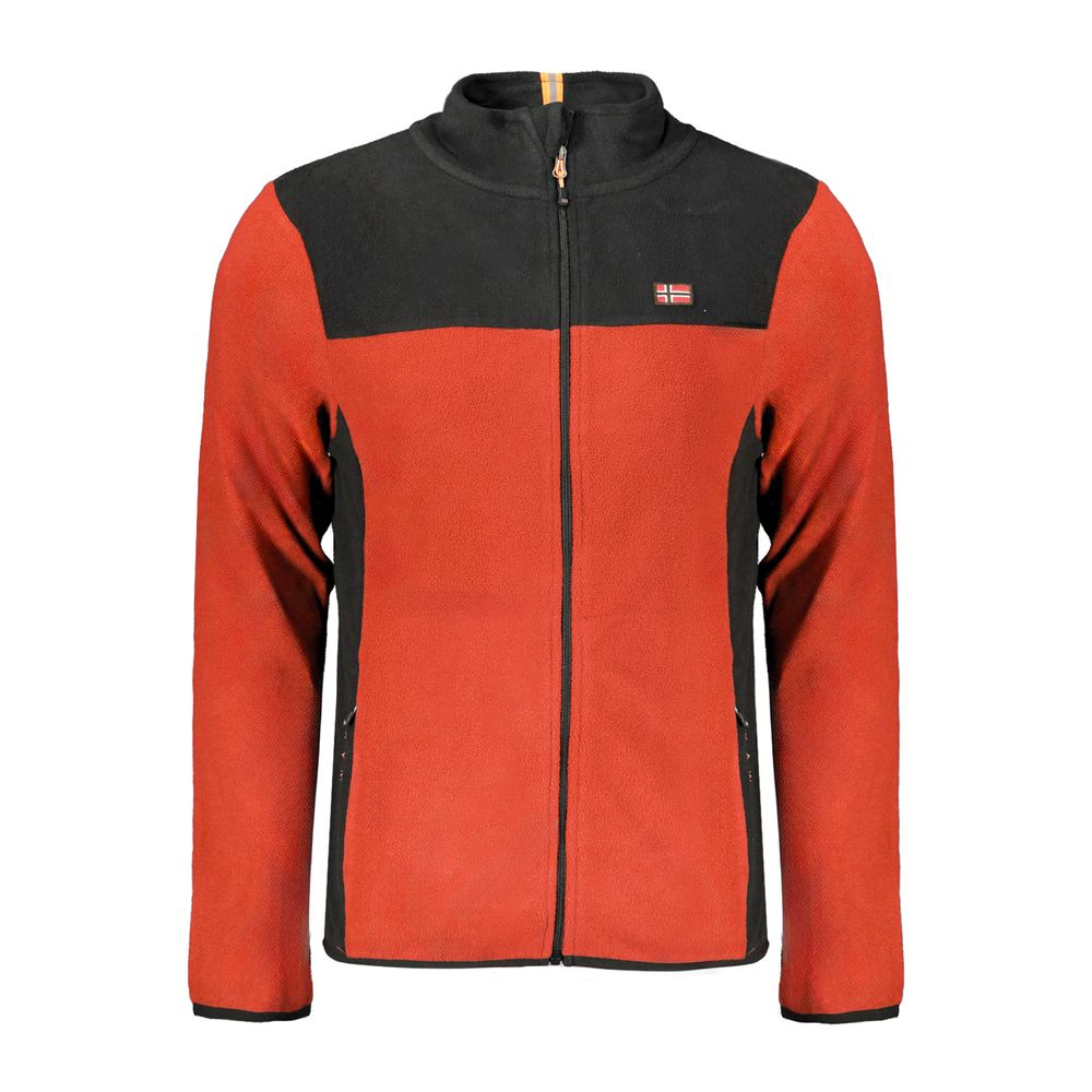 Red Polyester Men Sweater