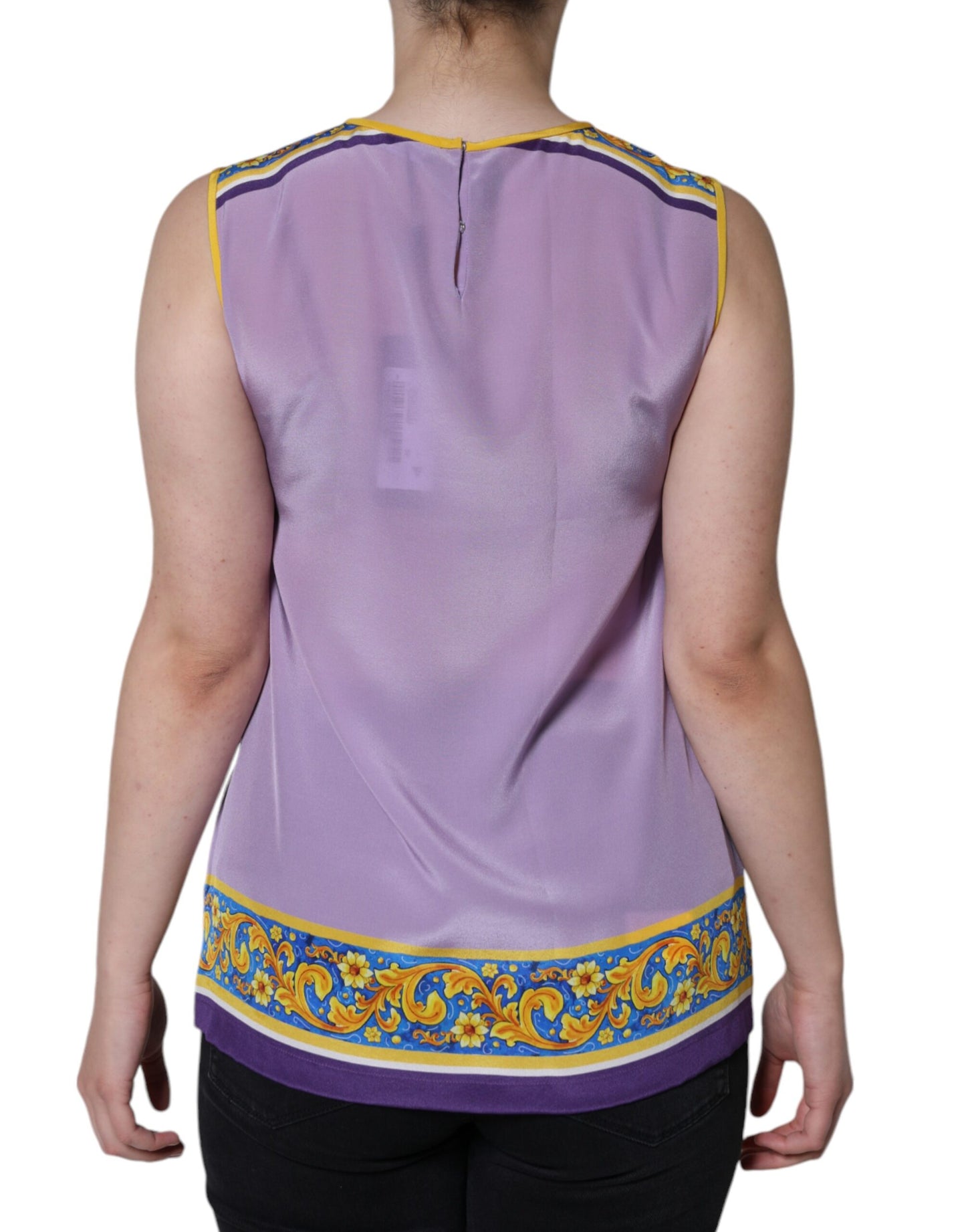 Purple Silk Caponata Siciliana Print Tank Top