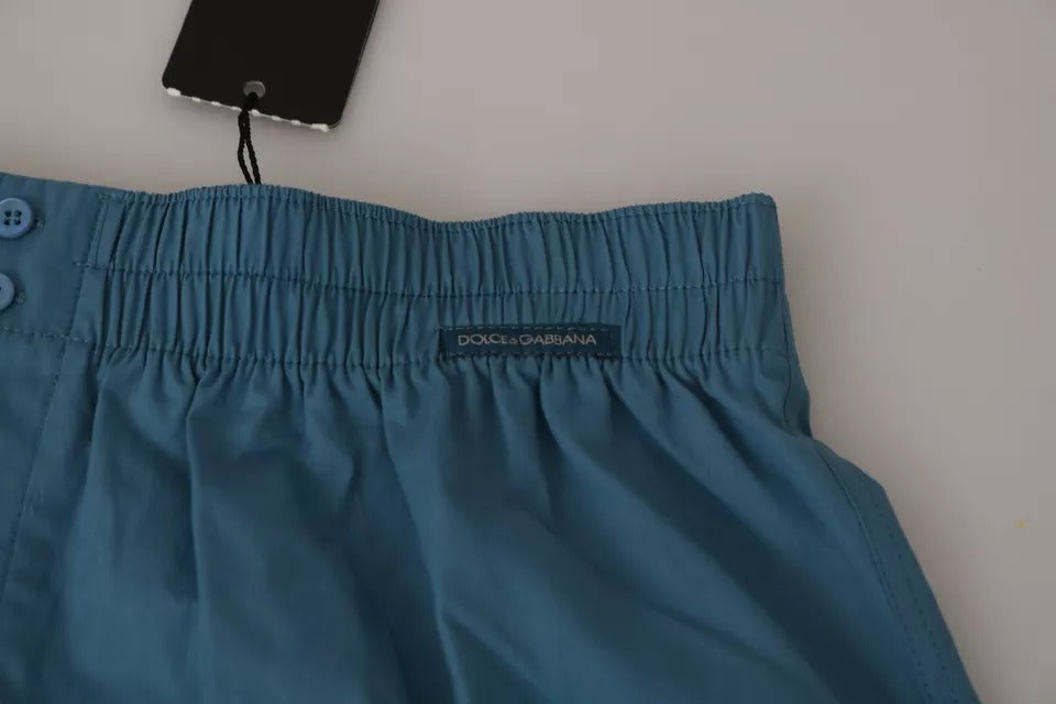 Blue Cotton Regular Boxer Shorts Underwear