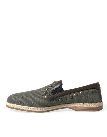 Studded Canvas Loafer Slipper Shoes
