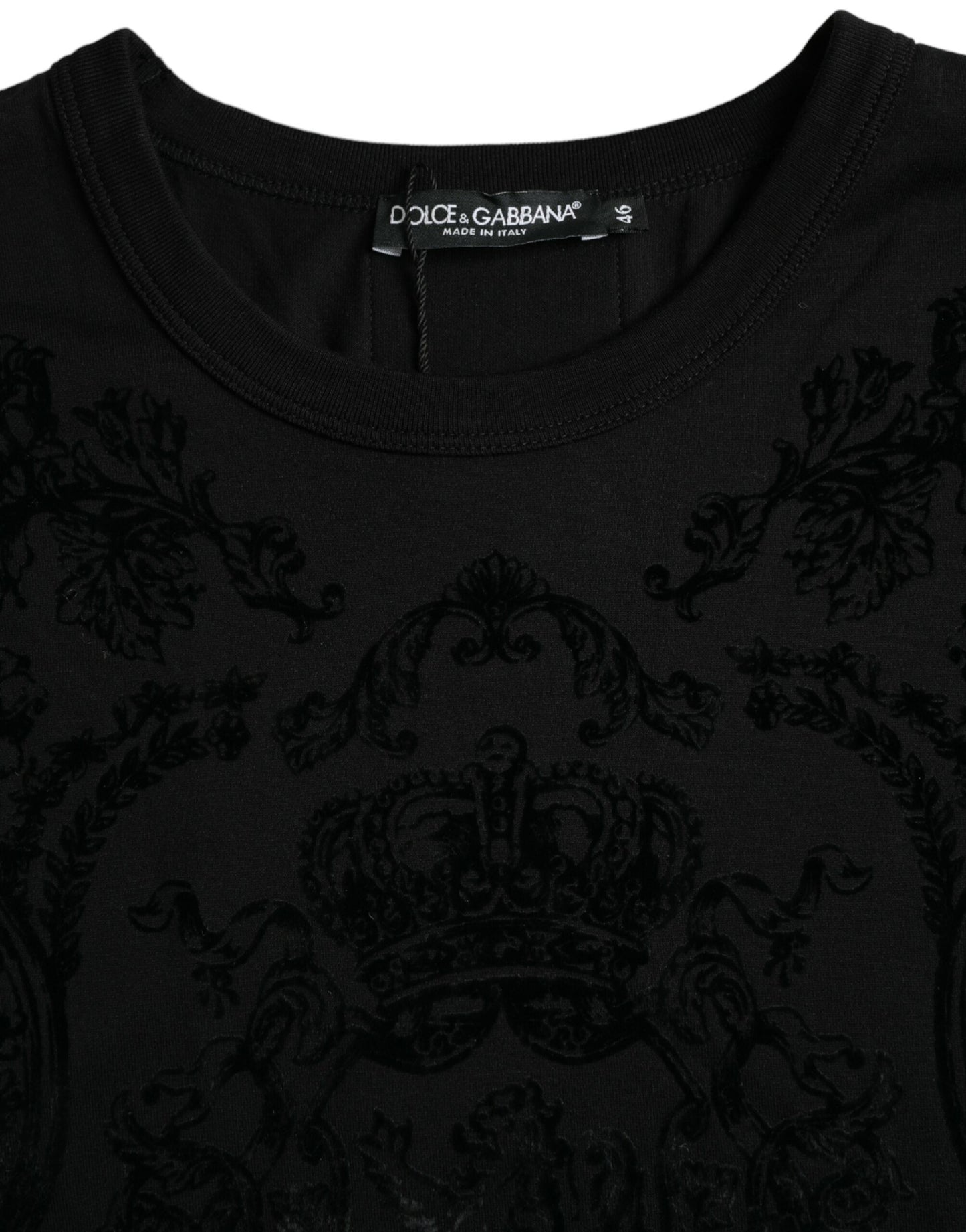 Black Lion Crown Logo Cotton Crewneck T-shirt