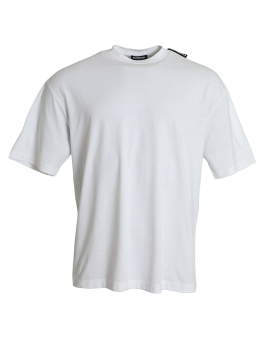 Off White Cotton Jersey Round Neck T-shirt