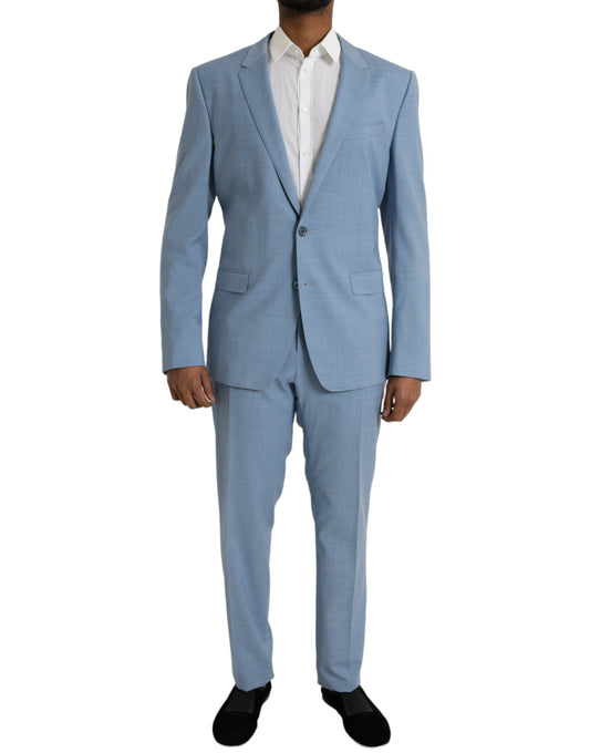 Light Blue Polyester MARTINI Formal 2 Piece Suit