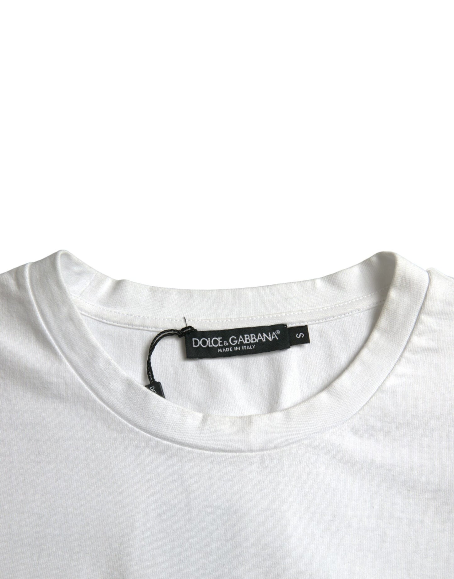White Amor Heart Cotton Crewneck Short Sleeve T-shirt