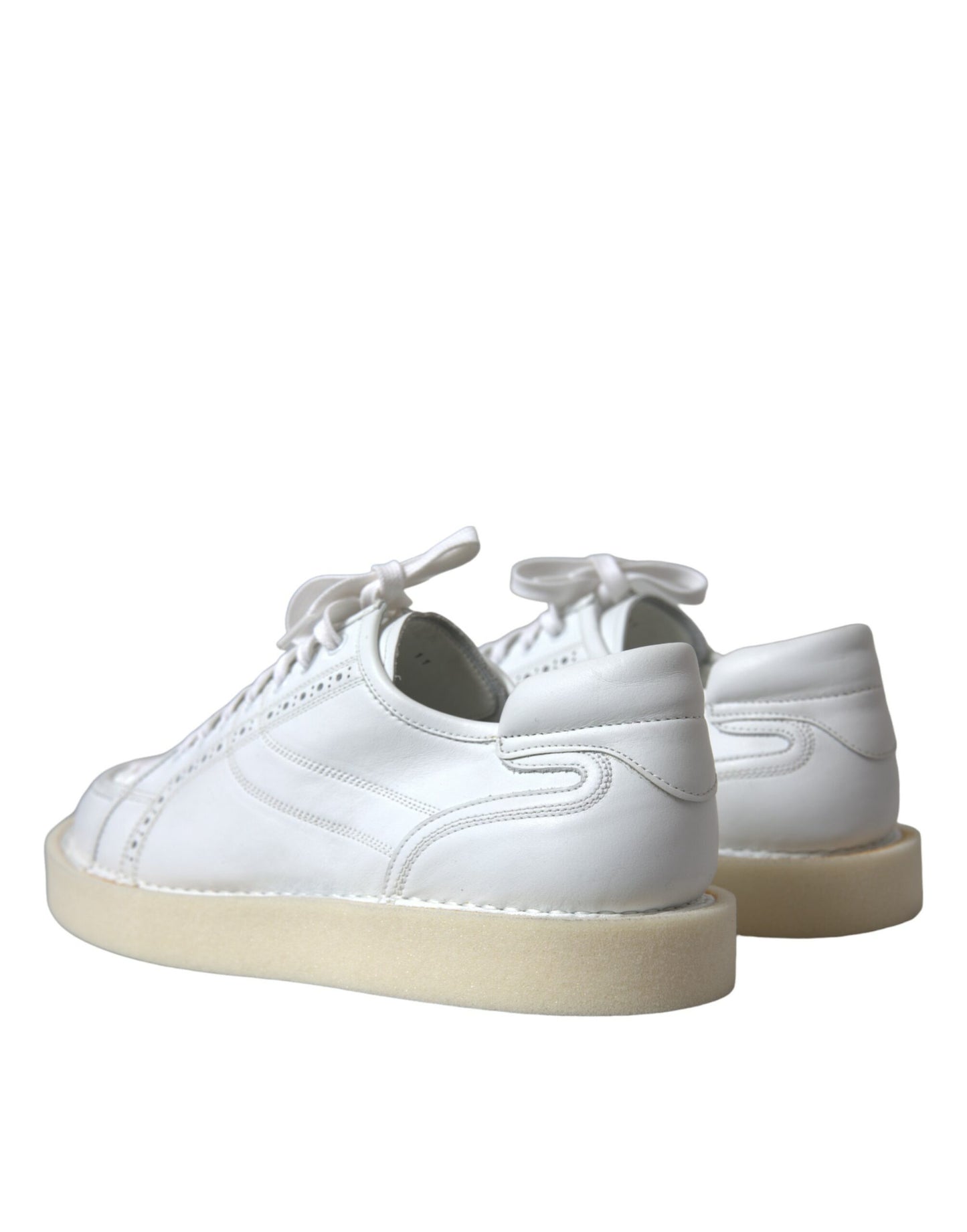 Elegant White Calfskin Oxford Sneakers