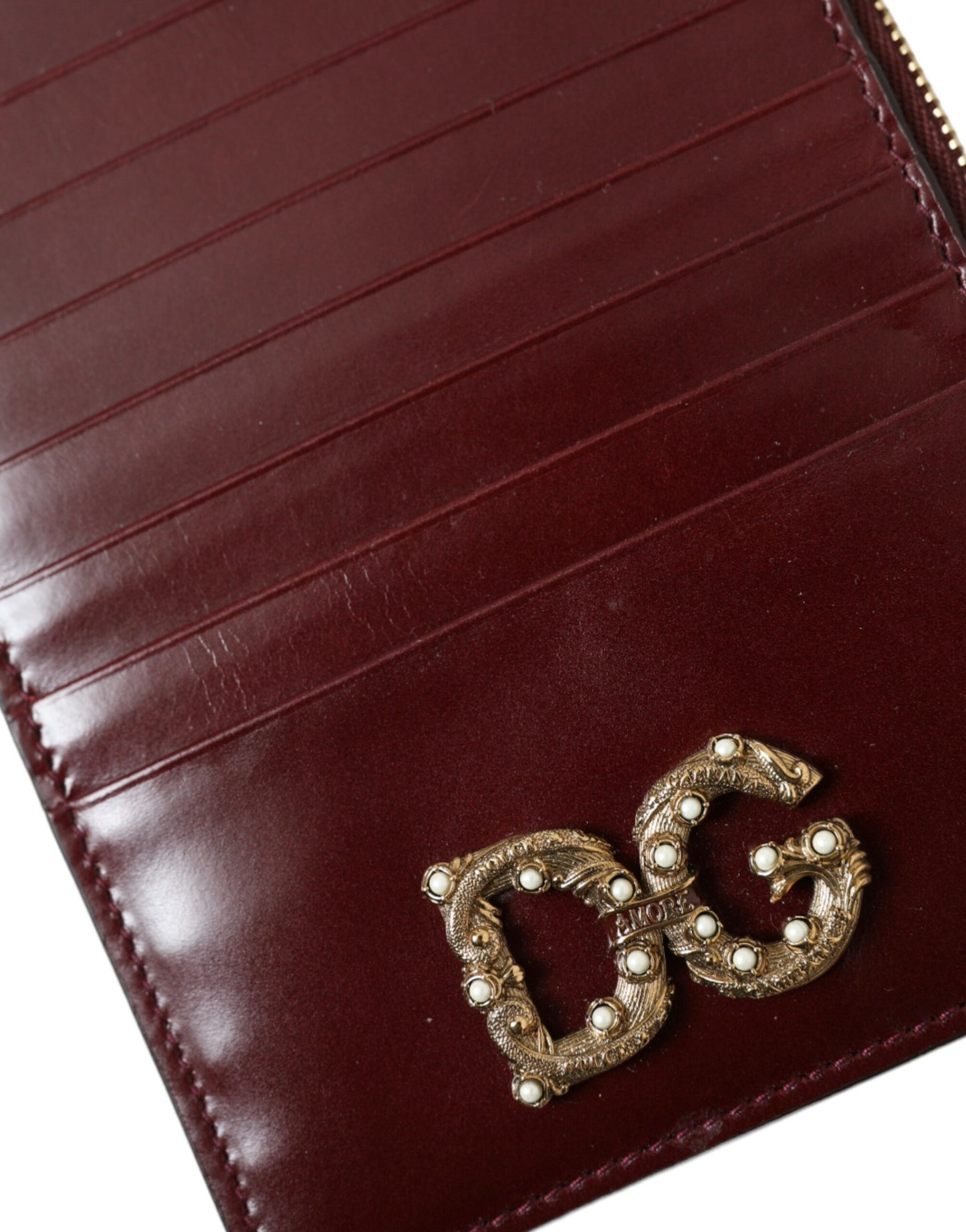 Maroon Leather Card Holder Wallet
