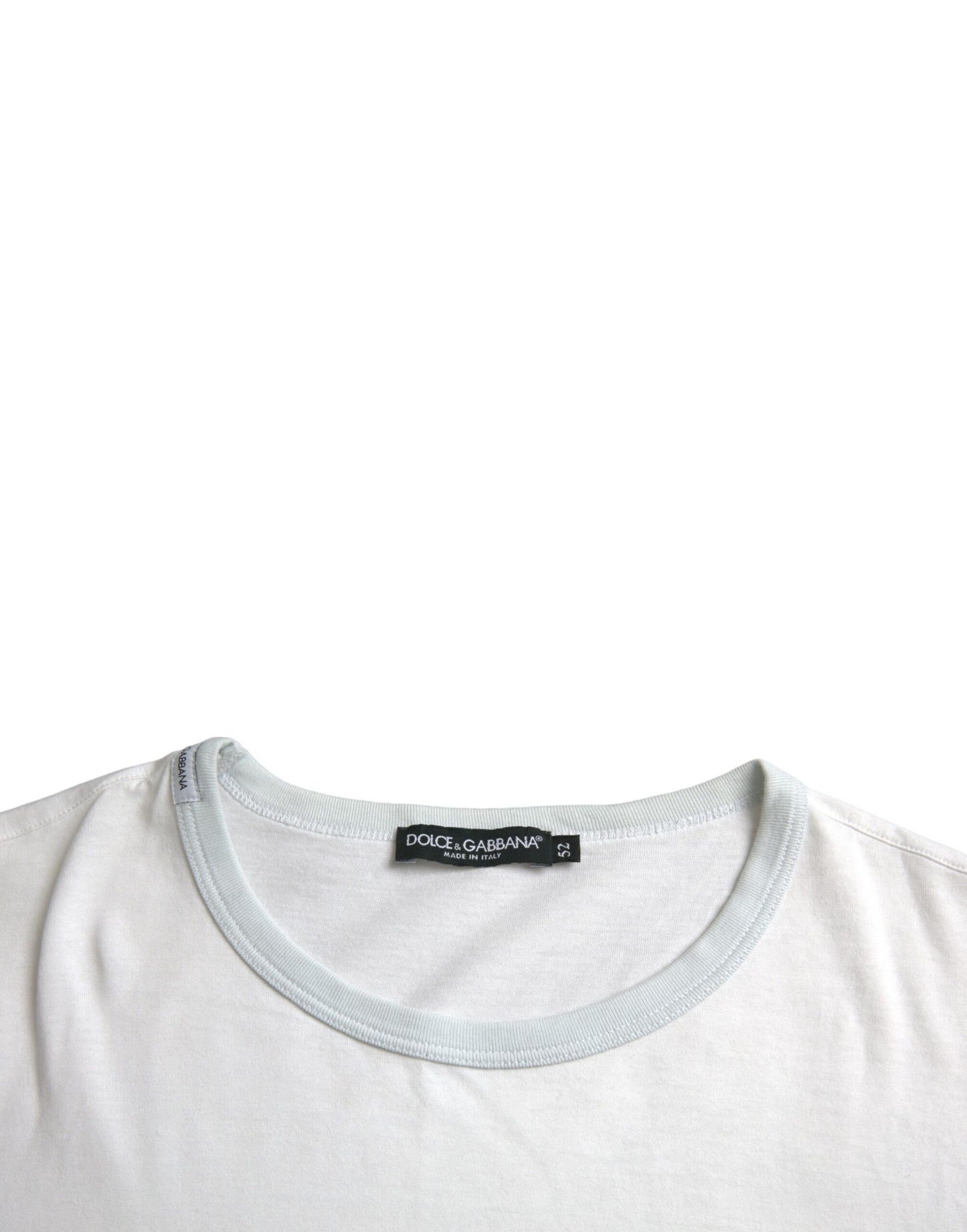 White Cotton Round Neck Short Sleeve T-shirt