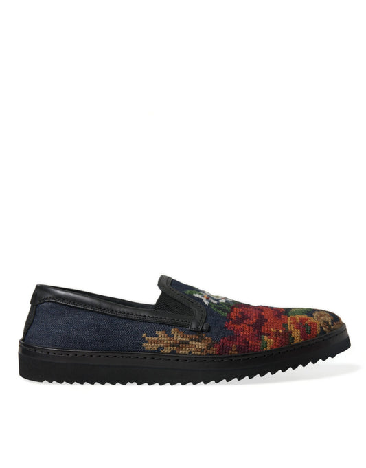 Elegant Multicolor Floral Loafers